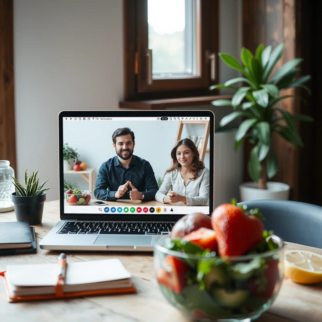 Ernährungsberatung am Laptop